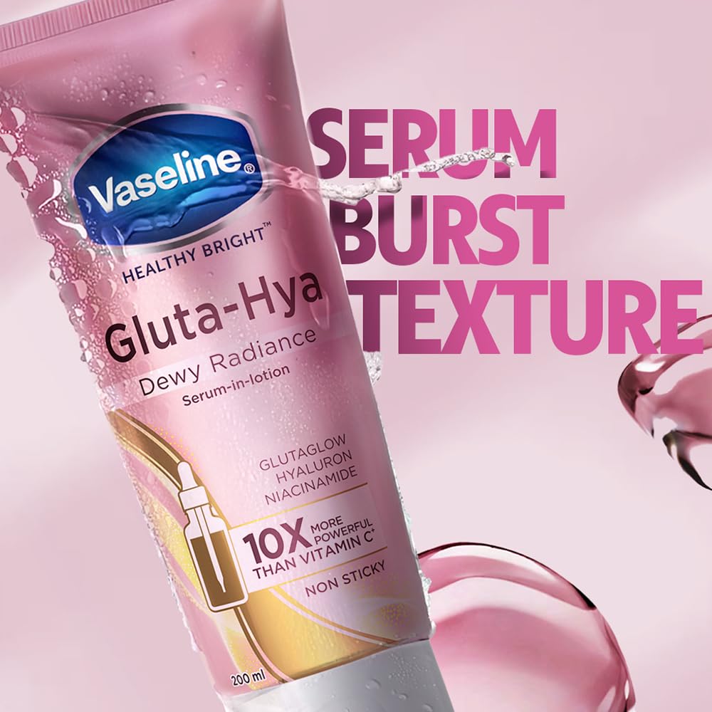 Vaseline Gluta-Hya Dewy Radiance Lotion, Face and Body Moisturizer with Glutathione and Niacinamide - packaging (11)