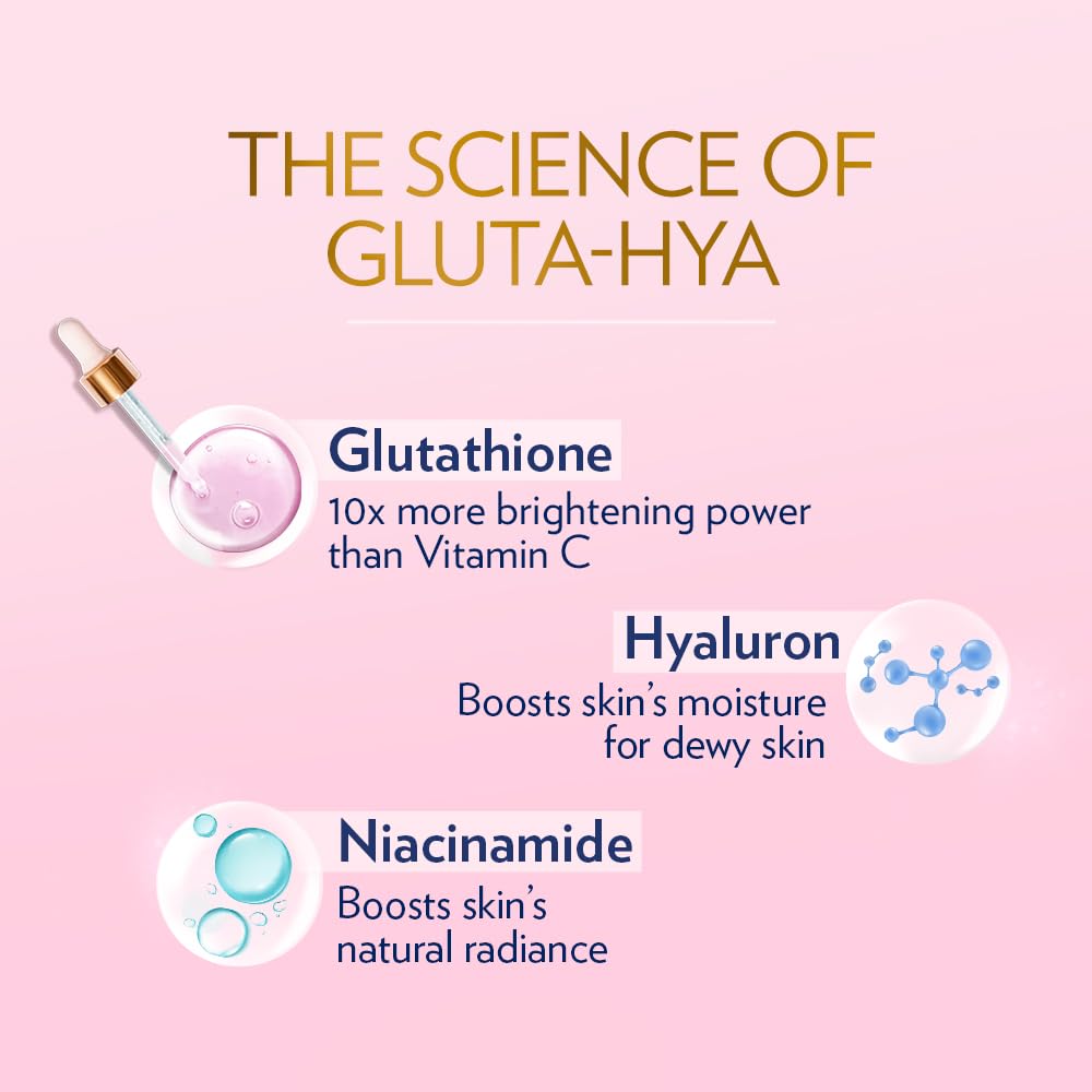 Vaseline Gluta-Hya Dewy Radiance Lotion, Face and Body Moisturizer with Glutathione and Niacinamide - back view