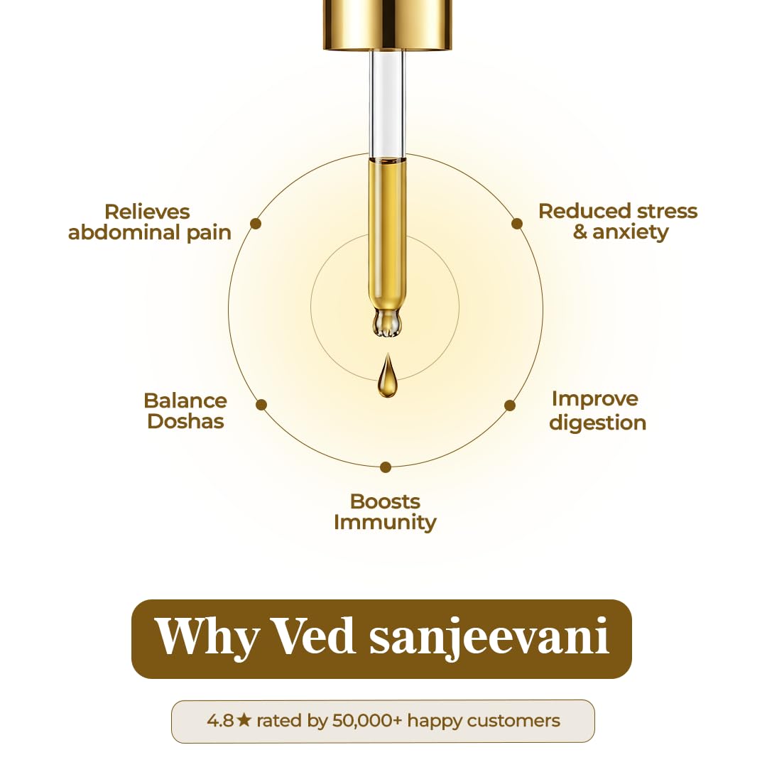 VED SANJEEVANI Nabhi Oil, Ayurvedic Herbal Oil with Hing and Ajwain, 30ml, Belly Button Oil - ingredients panel