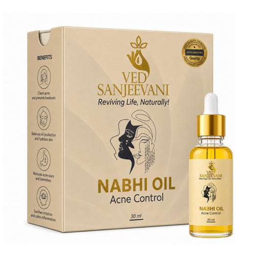 VED SANJEEVANI Nabhi Oil with Tea Tree, Neem, Turmeric & Black Seed Oil, 30ml, Ayurvedic Belly Button Oil