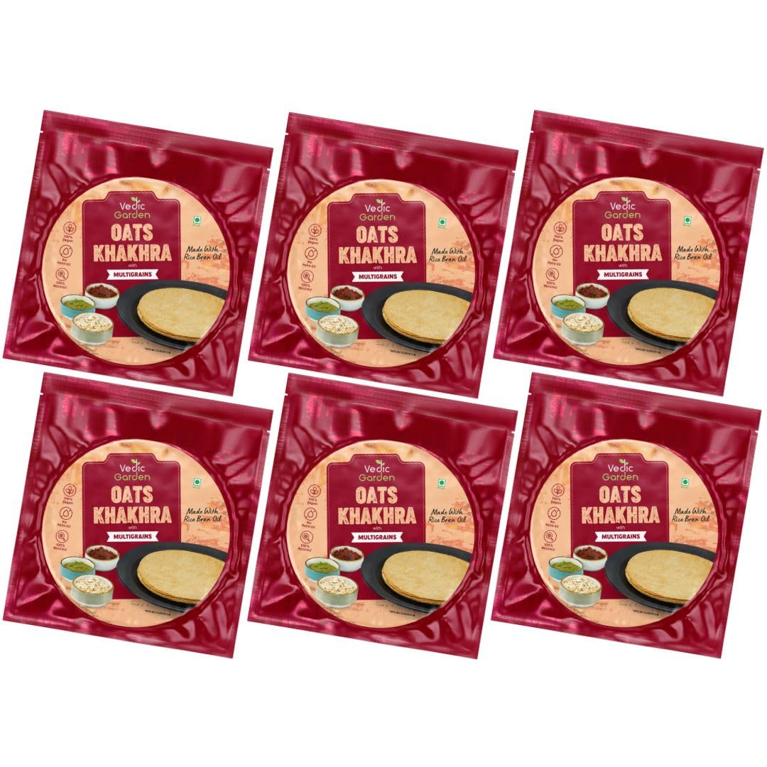 Vedic Garden Flaxseed Multigrain Khakhra, 180g - Roasted Indian Cracker, Vegan, No Palm Oil (17)