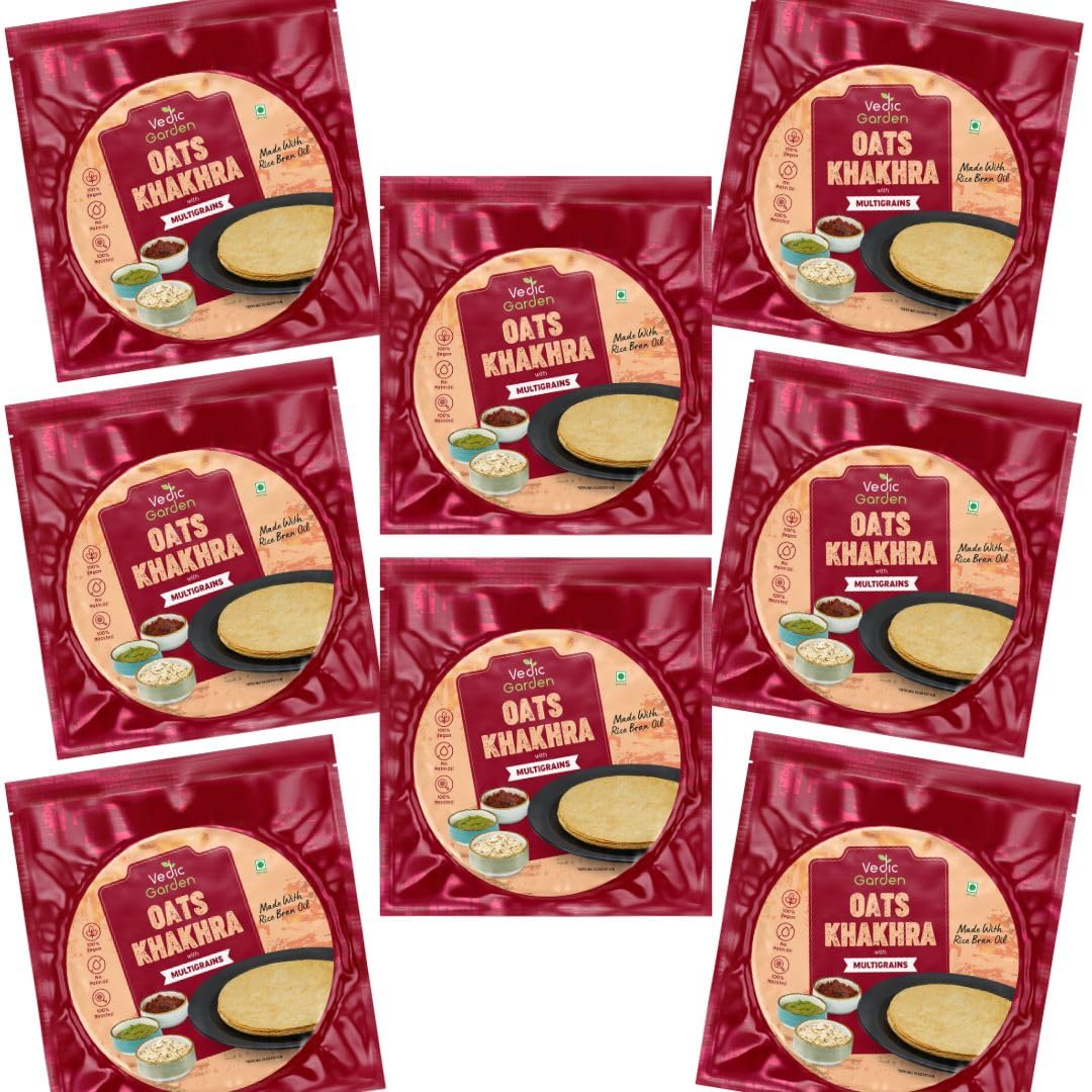 Vedic Garden Flaxseed Multigrain Khakhra, 180g - Roasted Indian Cracker, Vegan, No Palm Oil (18)