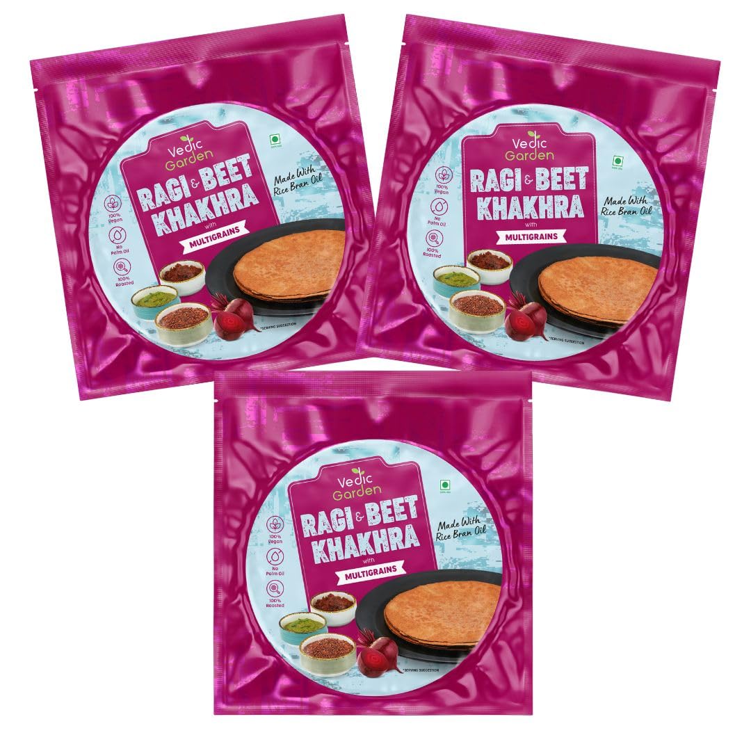 Vedic Garden Flaxseed Multigrain Khakhra, 180g - Roasted Indian Cracker, Vegan, No Palm Oil (25)