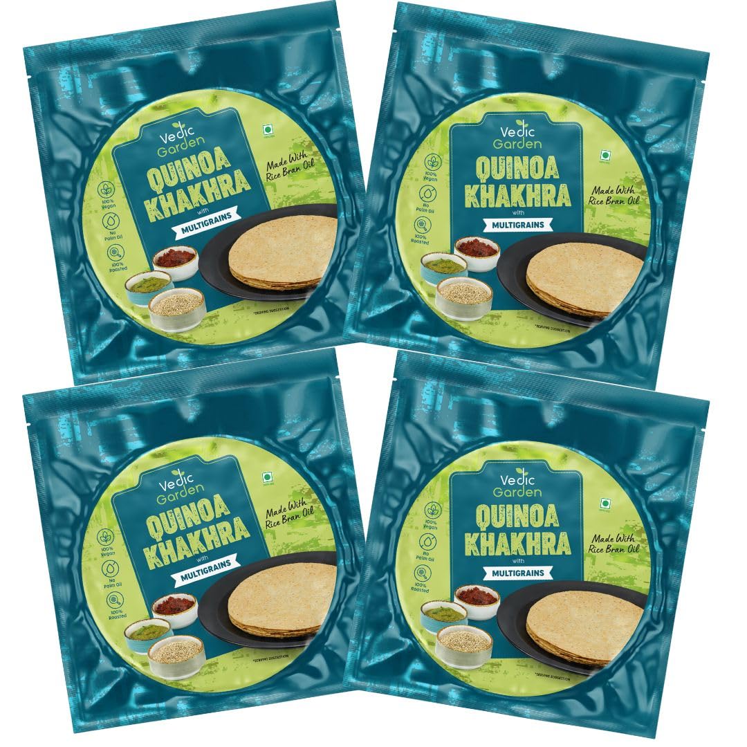 Vedic Garden Flaxseed Multigrain Khakhra, Roasted Thin Cracker, Vegan, Vacuum Packed, Gujarati Snack (13)