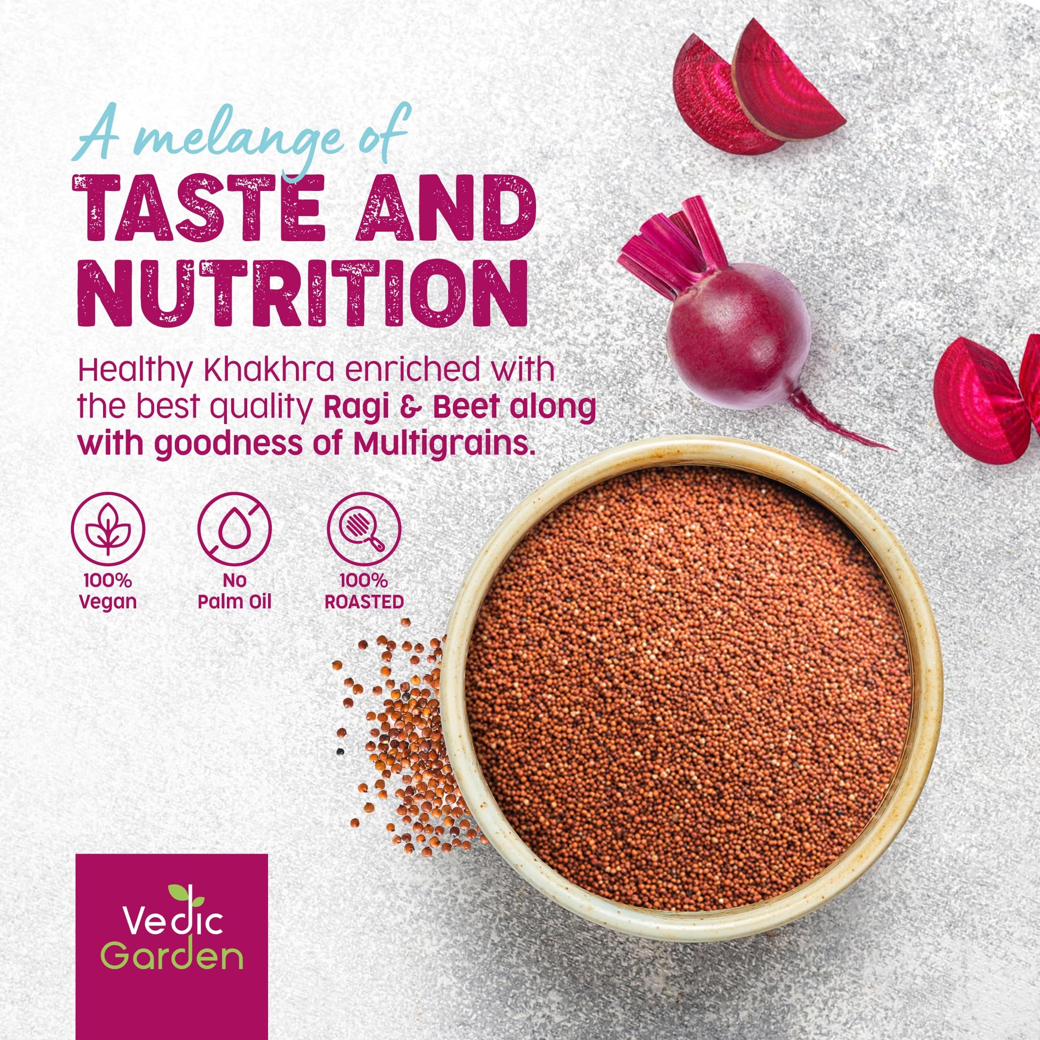 Vedic Garden Flaxseed Multigrain Khakhra, Roasted Thin Cracker, Vegan, Vacuum Packed, Gujarati Snack - packaging (22)