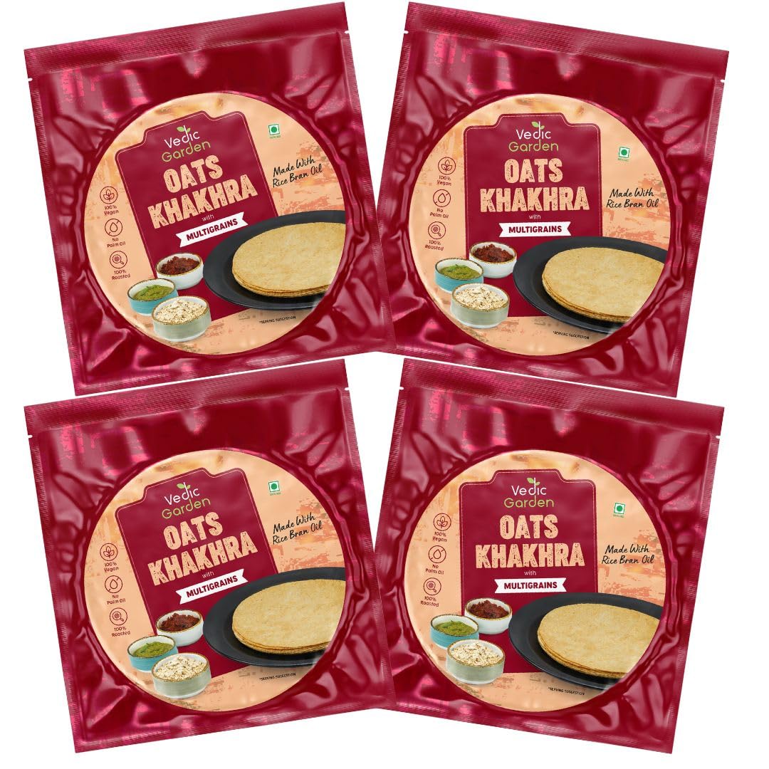 Vedic Garden Flaxseed Multigrain Khakhra, Roasted Thin Cracker, Vegan, Vacuum Packed, Gujarati Snack (7)