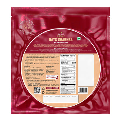 Vedic Garden Flaxseed Multigrain Khakhra, Roasted Thin Cracker, Vegan, Vacuum Packed, Gujarati Snack - front view (8)