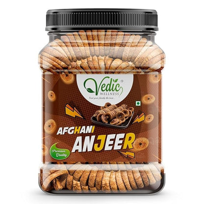 VEDIC WELLNESS Afghani Anjeer Dry Figs, Naturally Sweet and Soft, Dried Fruit Snack