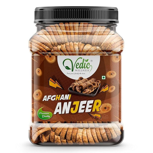 VEDIC WELLNESS Afghani Anjeer Dry Figs, Naturally Sweet and Soft, Dried Fruit Snack