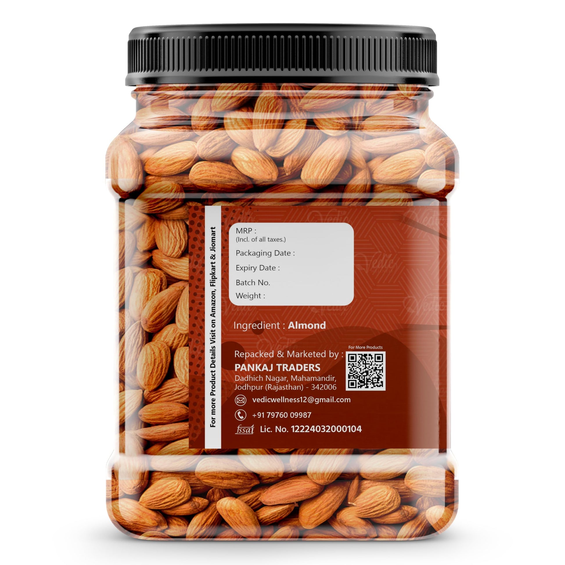 VEDIC WELLNESS Afghani Anjeer Dry Figs, Naturally Sweet and Soft, Dried Fruit Snack - back view (11)