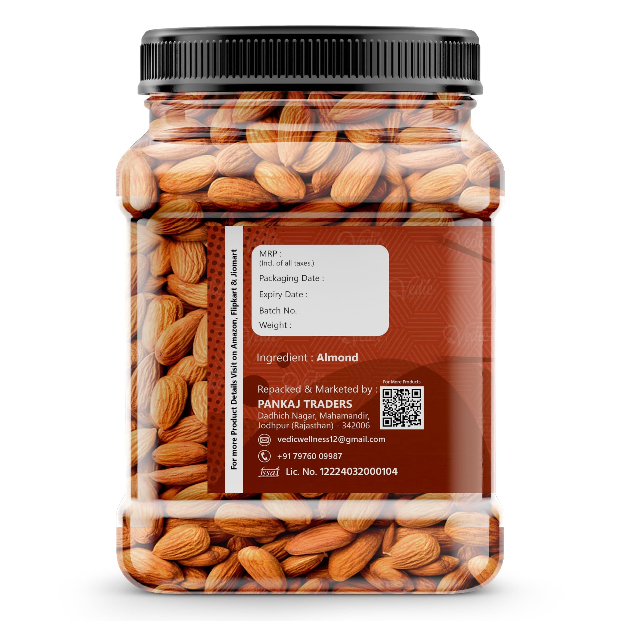 VEDIC WELLNESS Afghani Anjeer Dry Figs, Naturally Sweet and Soft, Dried Fruit Snack - back view (11)