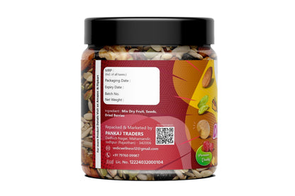 VEDIC WELLNESS Mixed Dried Fruits Snack Mix, 250g-1kg, No Added Sugar, Natural Dried Fruit Blend - back view