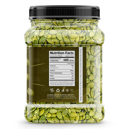 VEDIC WELLNESS Raw Natural Pumpkin Seeds, 250g, Gluten-Free Vegan Pepitas Snack - back view