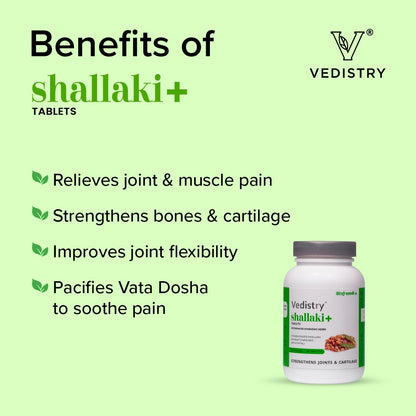 Vedistry Shallaki+ Herbal Tablets with Boswellia Serrata & Piperine, 60 Count - packaging