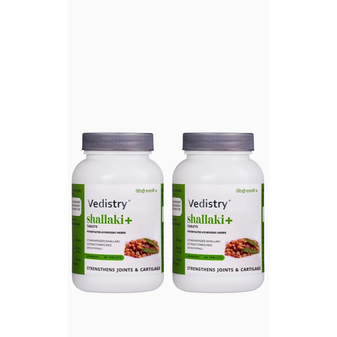Vedistry Shallaki+ Herbal Tablets with Boswellia Serrata & Piperine, 60 Count (8)