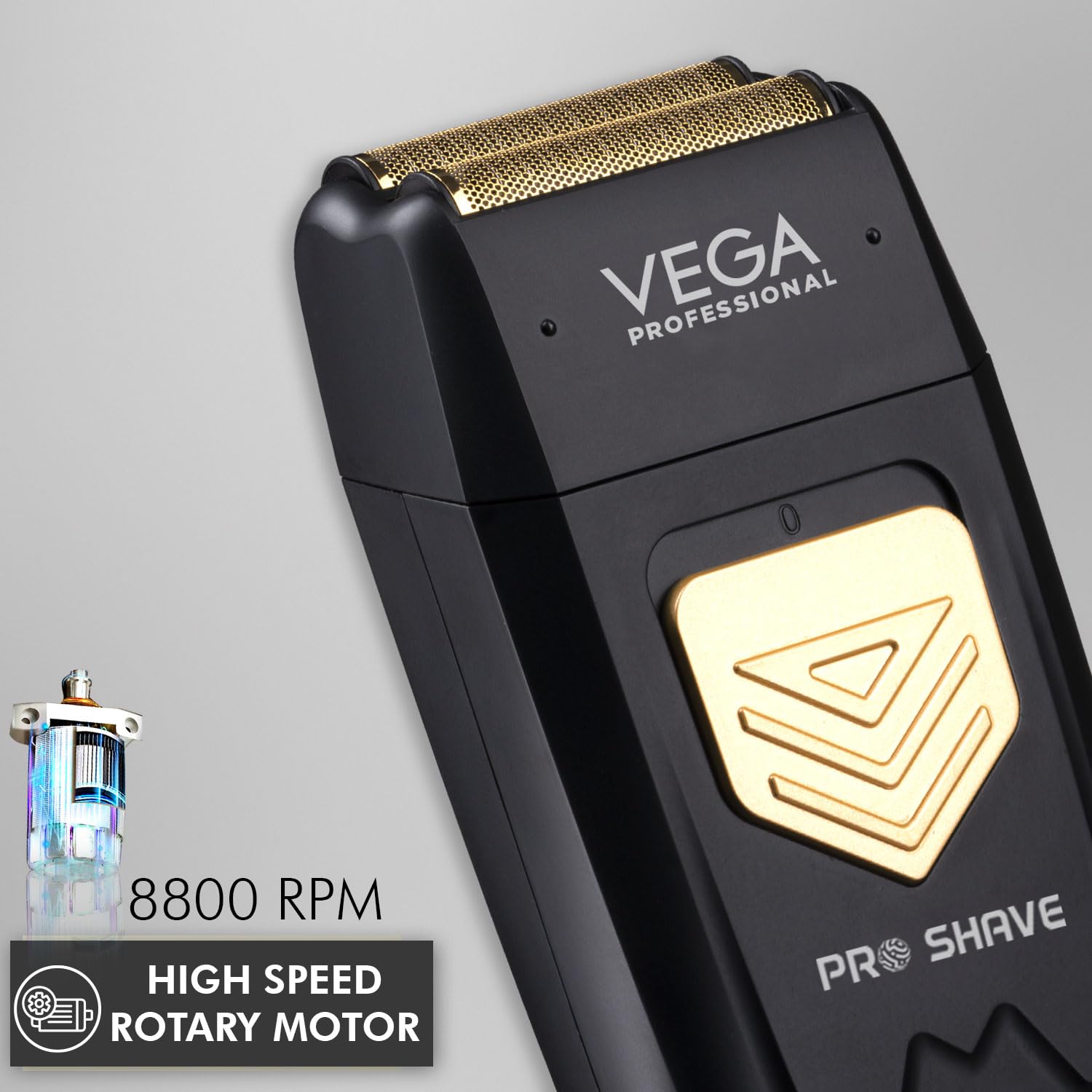 VEGA PROFESSIONAL Mighty Mini Foil Hair Shaver for Men, Portable Electric Shaver with Triple Floating Blades, 180 Min Runtime