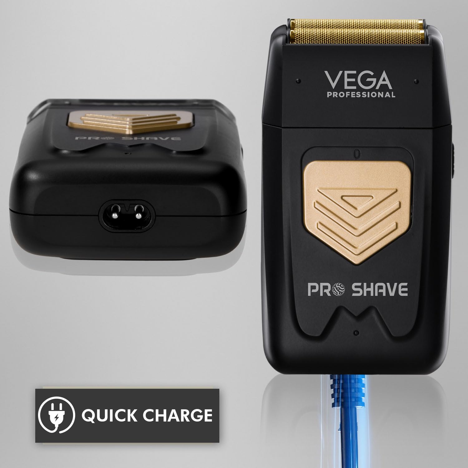 VEGA PROFESSIONAL Mighty Mini Foil Hair Shaver for Men, Portable Electric Shaver with Triple Floating Blades, 180 Min Runtime