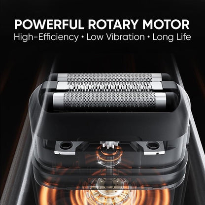 VEGA PROFESSIONAL Mighty Mini Foil Hair Shaver for Men, Portable Electric Shaver with Triple Floating Blades, 180 Min Runtime