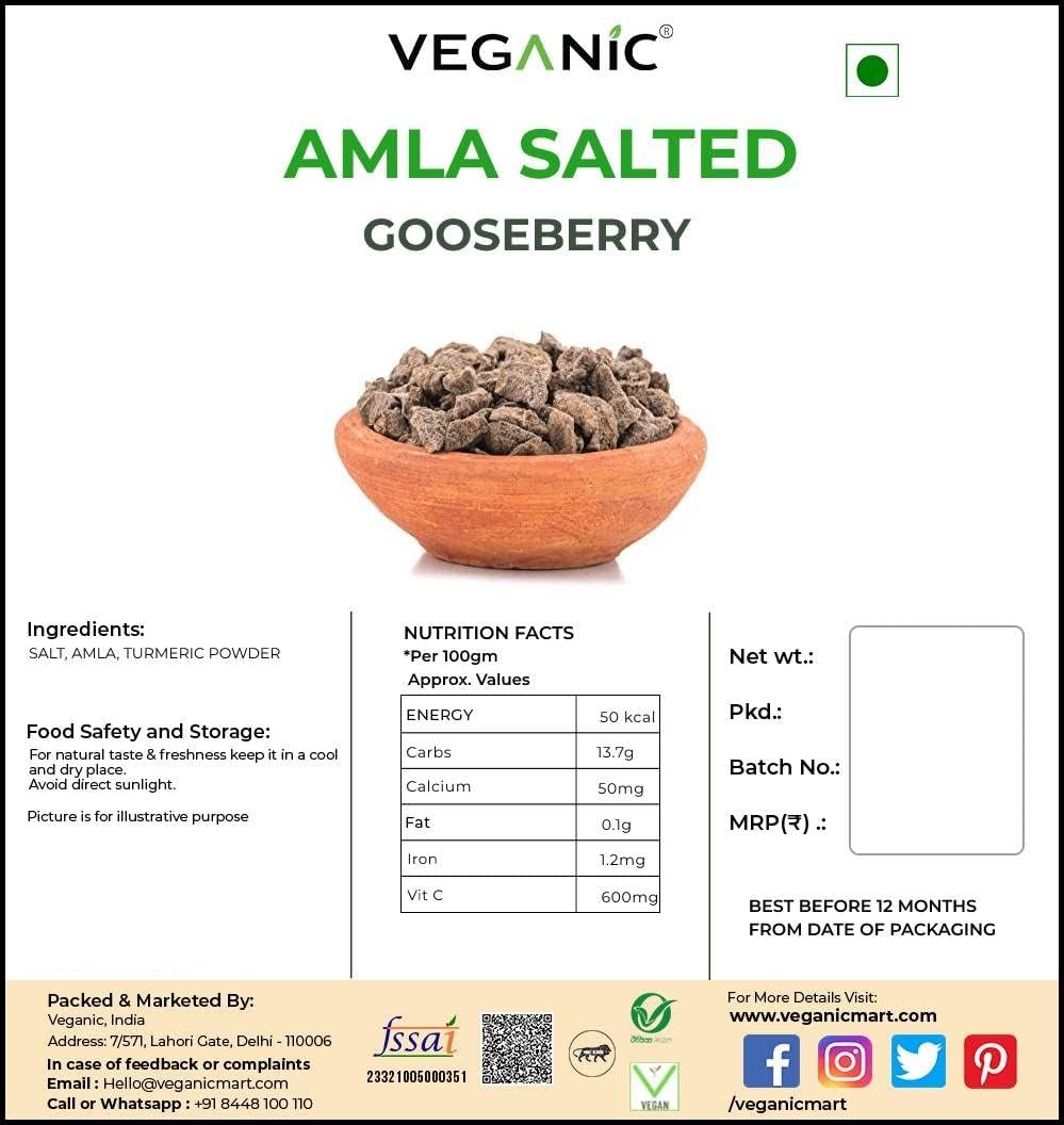 Veganic Organic Amla Pachak, Dried Indian Gooseberry, Salted & Spiced Traditional Snack - back view