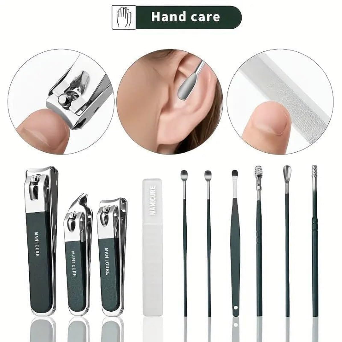 VELVERI Nail Cutter Set Manicure Pedicure Kit with Stainless Steel Tools in Travel Case - packaging