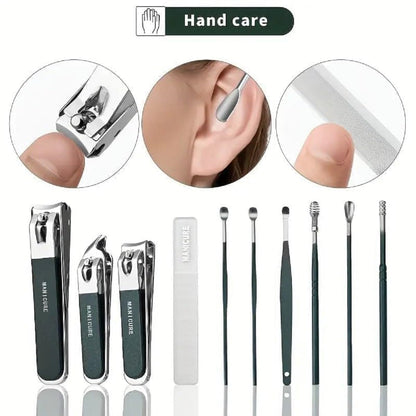 VELVERI Nail Cutter Set Manicure Pedicure Kit with Stainless Steel Tools in Travel Case - packaging