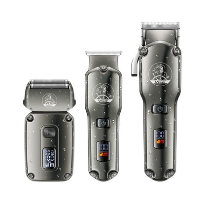 VGR Professional Hair Clipper & Trimmer Kit, V-675 S3, Stainless Steel Blades, 180 Min Runtime, 14 Guide Combs, Cordless, USB