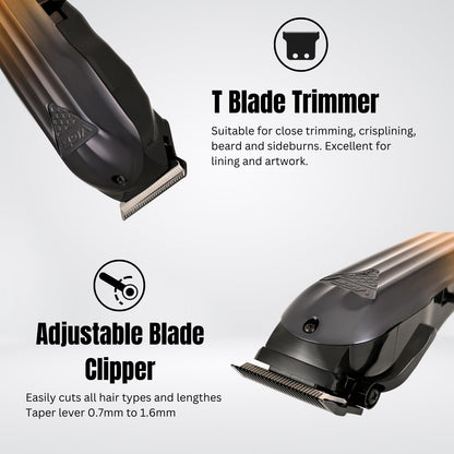 VGR V-646 Professional Rechargeable Hair Clipper Trimmer Set with Digital Display, 10 Guide Combs, Taper Lever, 200/120 Min R