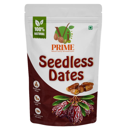 VI PRIME Seedless Dates, Natural Dried Fruit, No Added Sugar, Vegan Snack