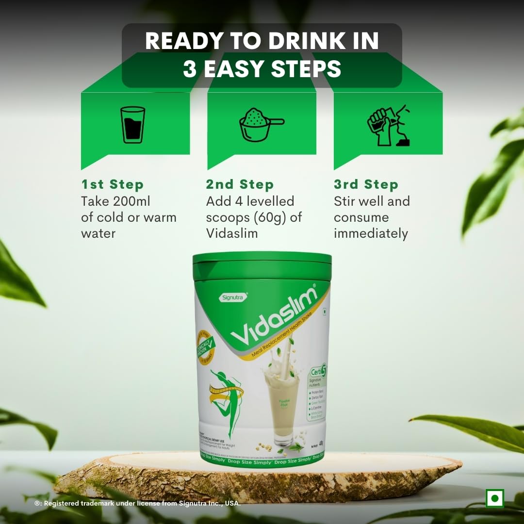 Vidaslim Meal Replacement Shake, 400g, Protein Powder with 22.8g Protein, No Added Sugars, Low Fat - ingredients panel (15)