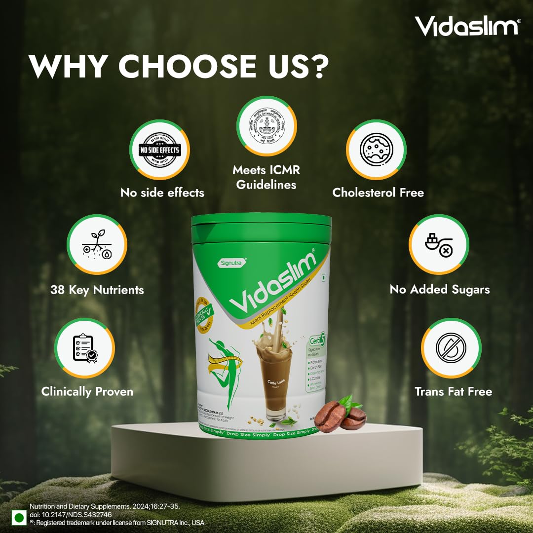 Vidaslim Meal Replacement Shake, 400g, Protein Powder with 22.8g Protein, No Added Sugars, Low Fat - label detail