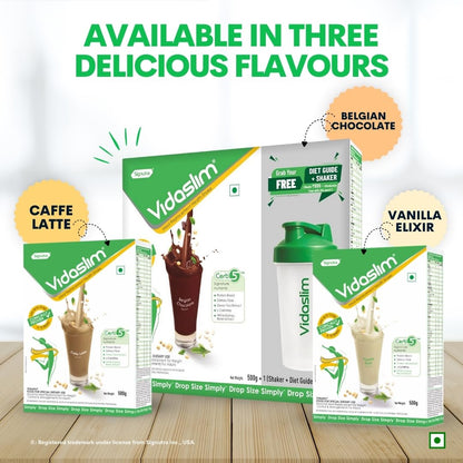 Vidaslim Meal Replacement Shake, 400g, Protein Powder with 22.8g Protein, No Added Sugars, Low Fat - size and scale