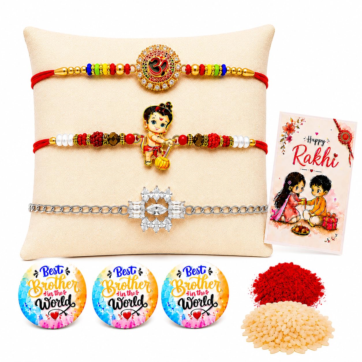 VighNox Rakhi set for Brother with Gift hamper, 3 rakhis for Rakshabandhan (10)
