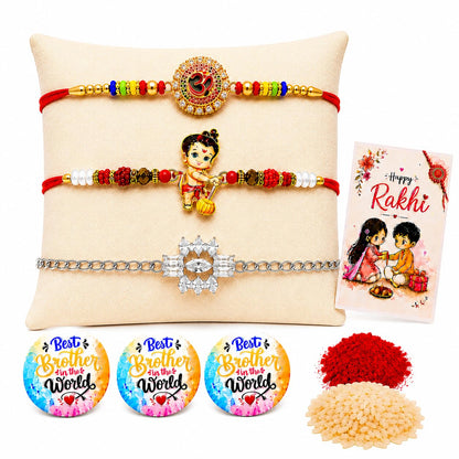 VighNox Rakhi set for Brother with Gift hamper, 3 rakhis for Rakshabandhan (10)