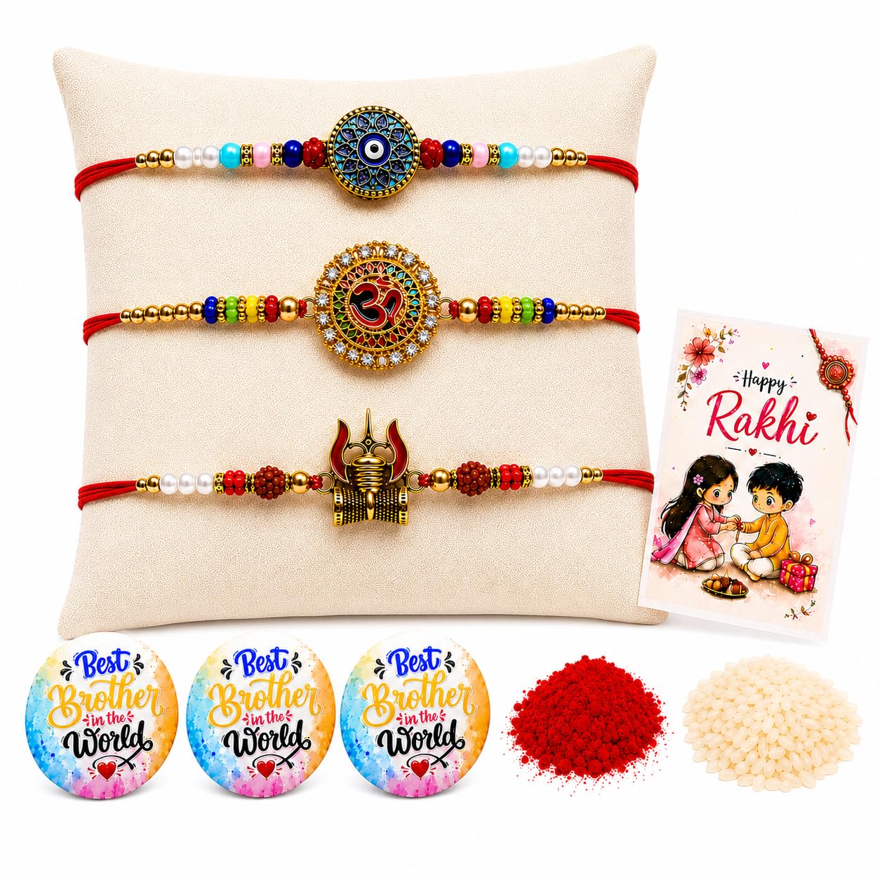 VighNox Rakhi set for Brother with Gift hamper, 3 rakhis for Rakshabandhan (16)
