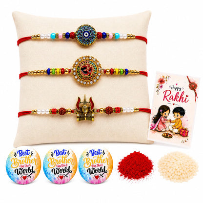 VighNox Rakhi set for Brother with Gift hamper, 3 rakhis for Rakshabandhan (16)