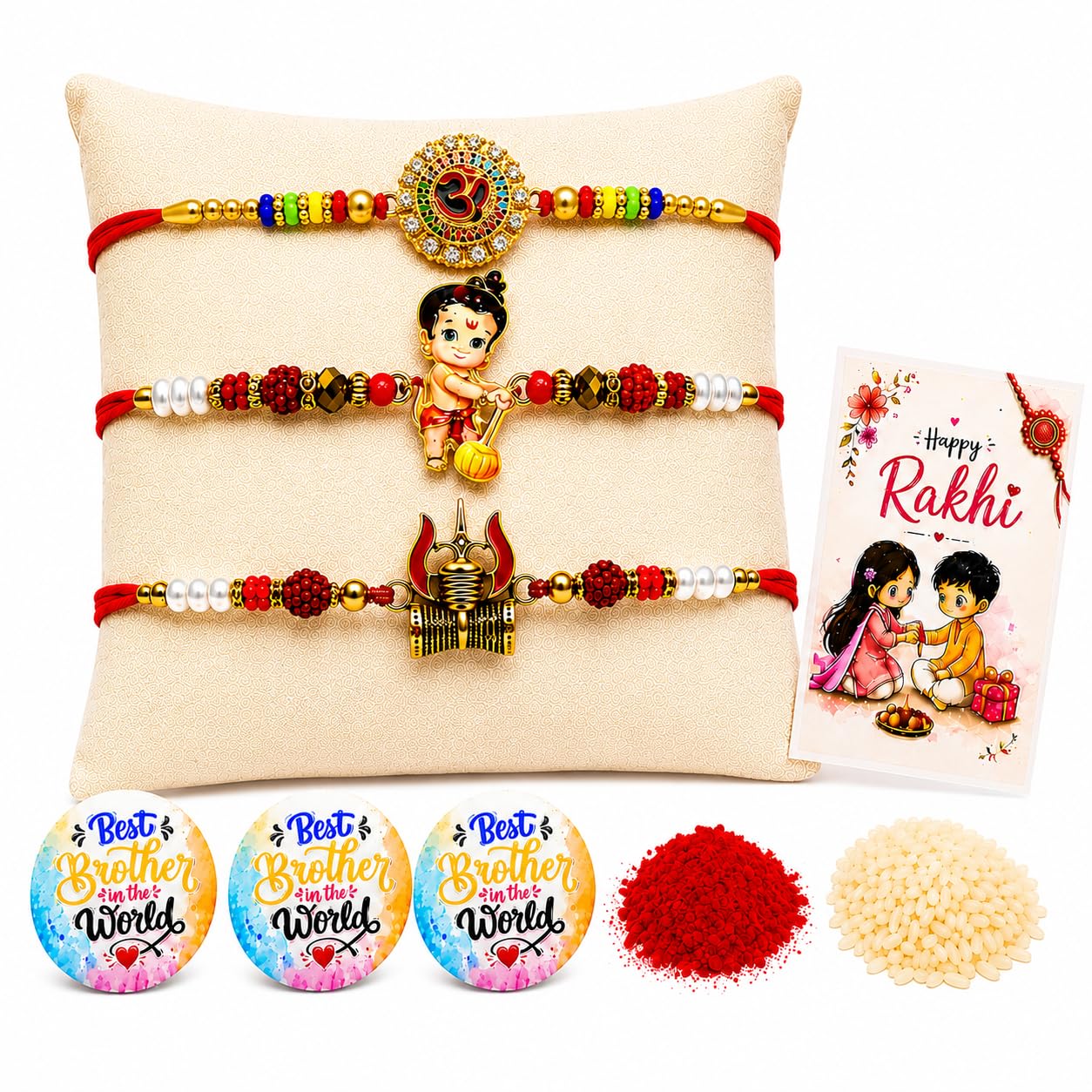 VighNox Rakhi set for Brother with Gift hamper, 3 rakhis for Rakshabandhan (23)