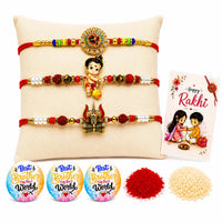 C3 - Trishul, Bal Hanuman, Om Rakhi Set with Gift