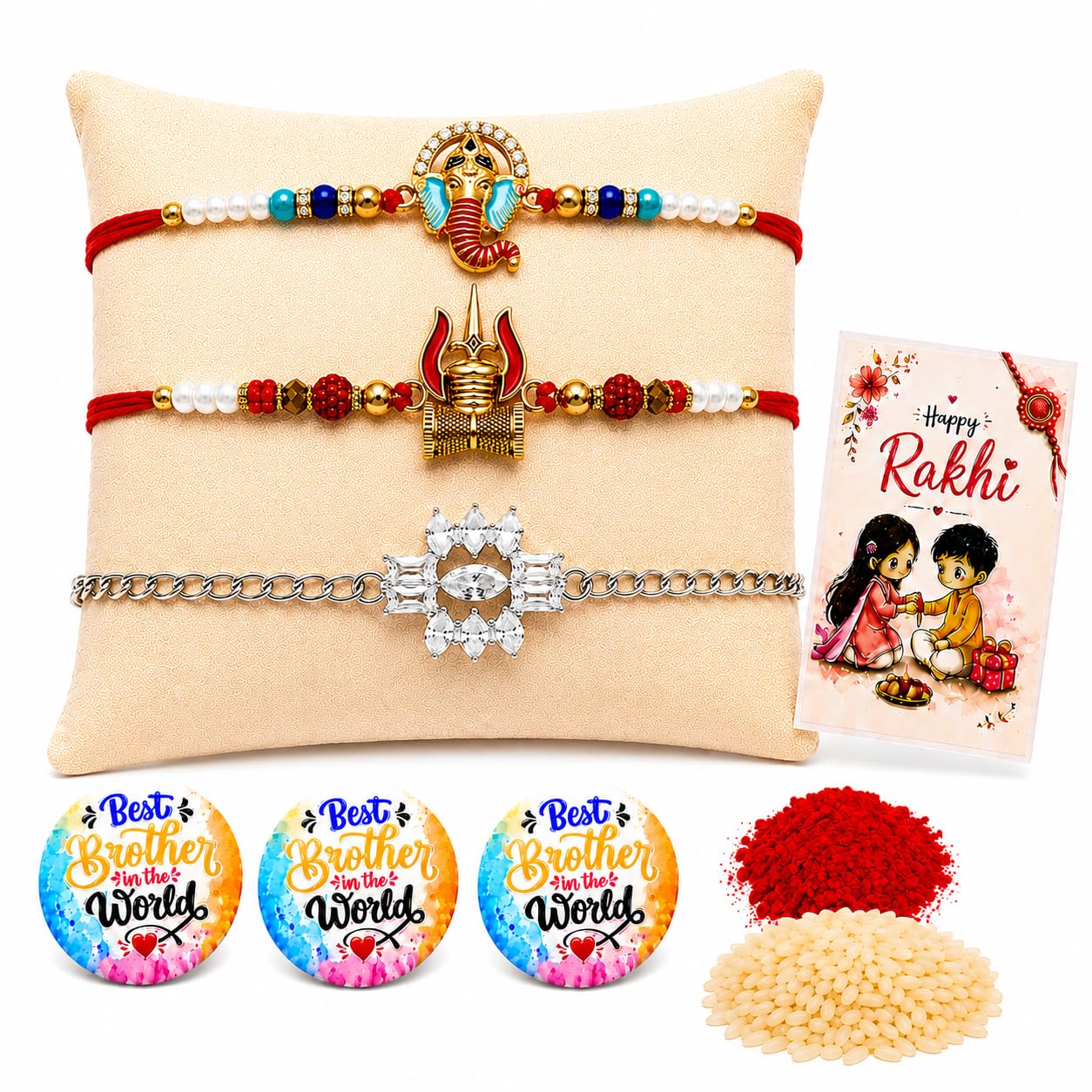 VighNox Rakhi set for Brother with Gift hamper, 3 rakhis for Rakshabandhan (28)