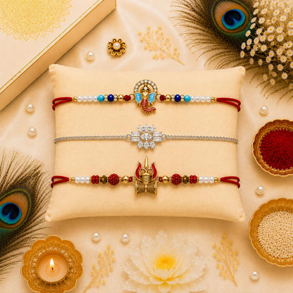 VighNox Rakhi set for Brother with Gift hamper, 3 rakhis for Rakshabandhan - label detail (31)