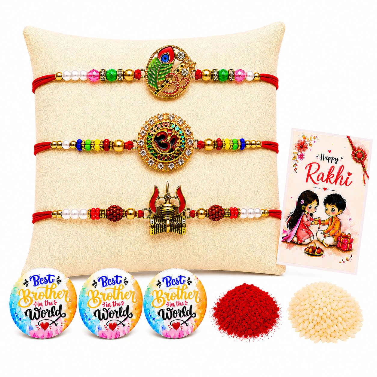 VighNox Rakhi set for Brother with Gift hamper, 3 rakhis for Rakshabandhan (35)