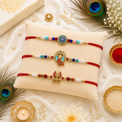VighNox Rakhi set for Brother with Gift hamper, 3 rakhis for Rakshabandhan - label detail