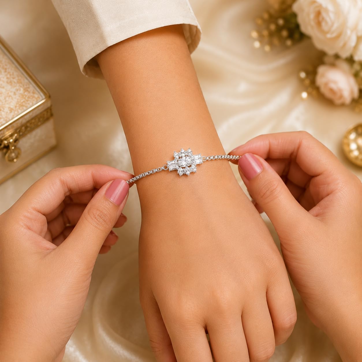 VighNox Rakhi set for Brother with Gift hamper, 3 rakhis for Rakshabandhan - close-up detail (59)