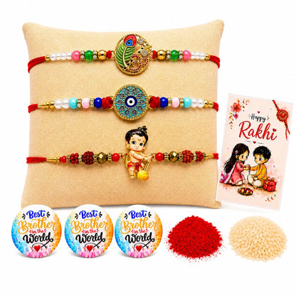 VighNox Rakhi set for Brother with Gift hamper, 3 rakhis for Rakshabandhan (61)