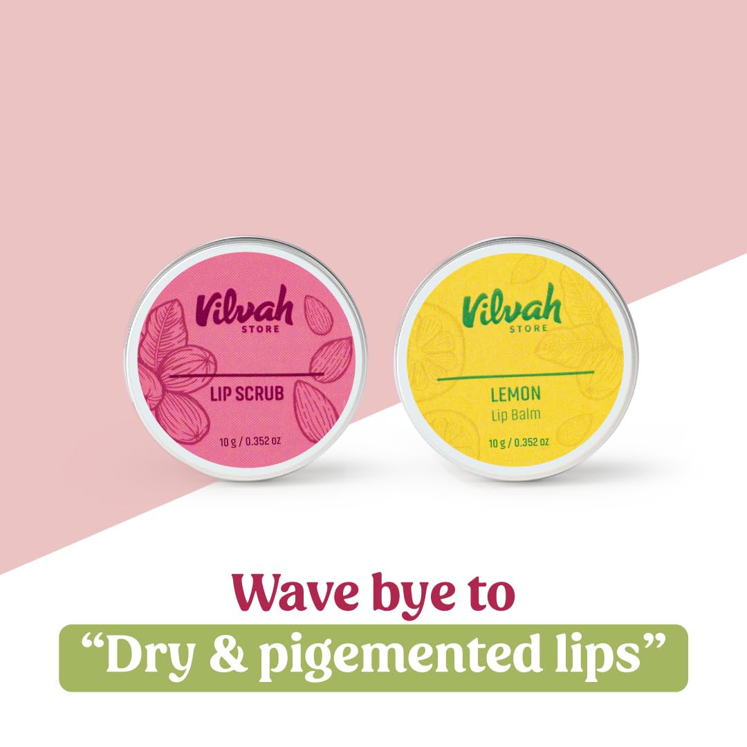 Vilvah Store Lip Balm, 10g, Unisex Natural Moisturizing Balm with Shea Butter and Avocado Oil - front view (12)
