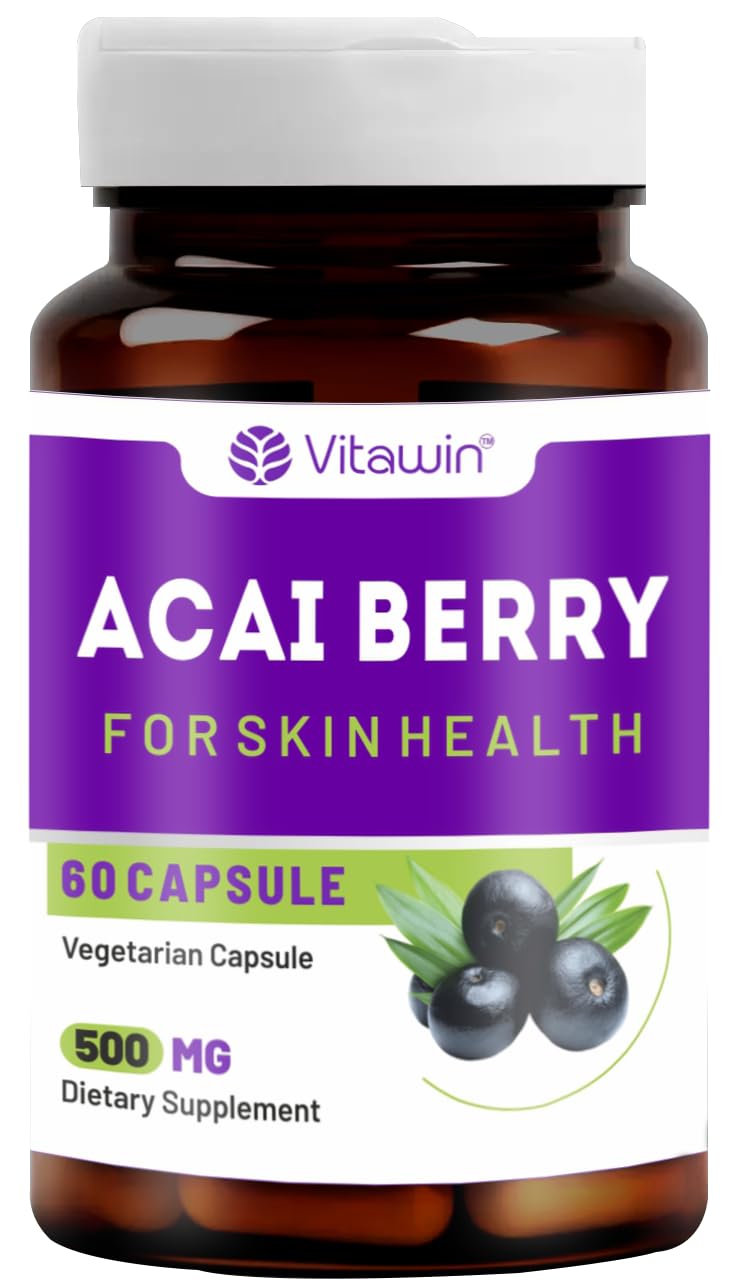 VITAWIN Acai Berry Capsules, 500 mg, 60 Vegetarian Capsules, Herbal Supplement