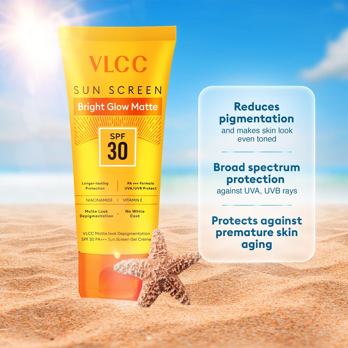 VLCC Aqua Light Sunscreen Gel SPF 70 PA++++ with Hyaluronic Acid & Vitamin C, Fragrance-Free - packaging (12)