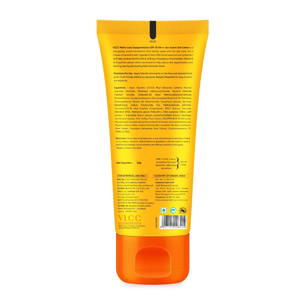 VLCC Aqua Light Sunscreen Gel SPF 70 PA++++ with Hyaluronic Acid & Vitamin C, Fragrance-Free - close-up detail (15)