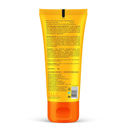 VLCC Aqua Light Sunscreen Gel SPF 70 PA++++ with Hyaluronic Acid & Vitamin C, Fragrance-Free - in use