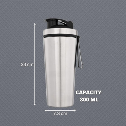 VOIK Stainless Steel Gym Shaker Bottle, 800ml, with Mixer Ball and Carrying Strap, Leakproof Lid - ingredients panel (14)