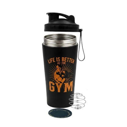 VOIK Stainless Steel Gym Shaker Bottle, 800ml, with Mixer Ball and Carrying Strap, Leakproof Lid - ingredients panel (37)